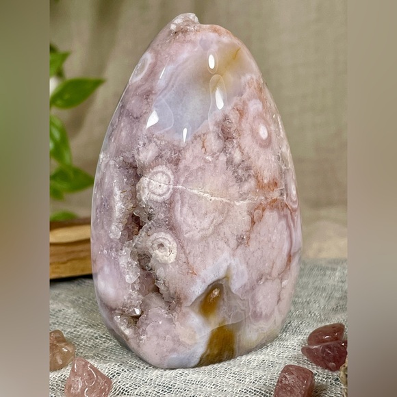 1820 Pink Amethyst Crystal Mountain Carving with Druzy - Picture 9 of 13